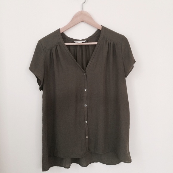 H&M silky green shirt