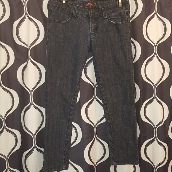 Dark grey denim skinny jeans. Lightly worn!