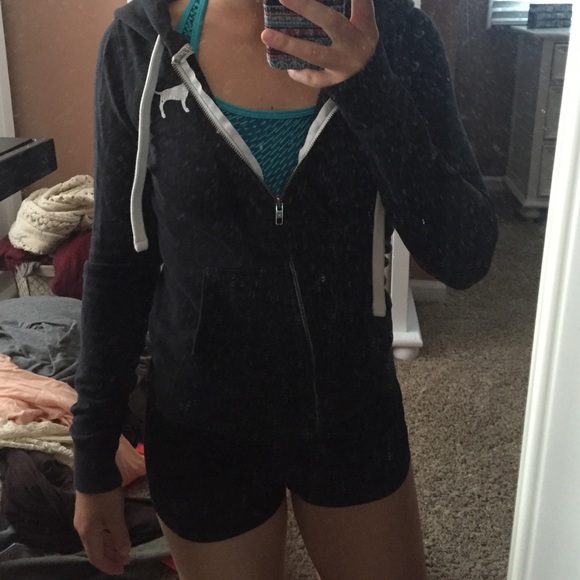 VS PINK black zip up