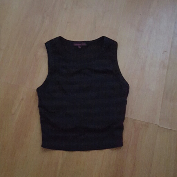 Black mesh crop top
