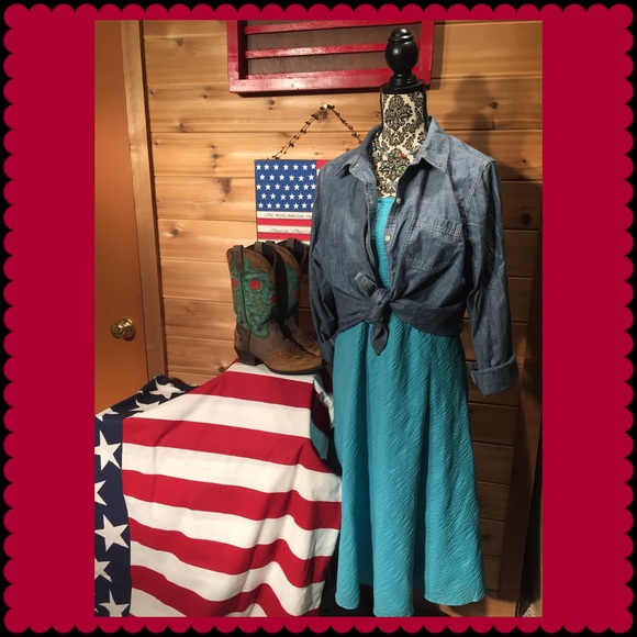 J. Crew Dresses & Skirts - J. Crew Aqua strapless dress! Too cute!