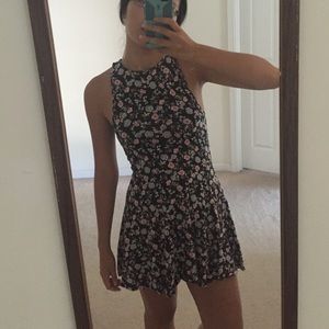Cute black floral skater dress