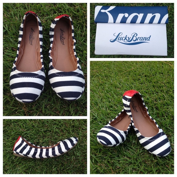 Lucky Brand Shoes - Lucky Brand Erin  Flat Navy & White Stripe Size 7
