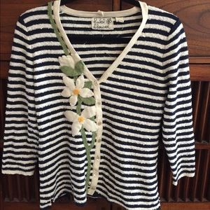 Anthropologie Field Flower Daisy Cardigan M