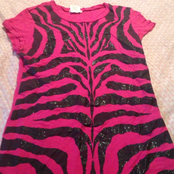Sparkly zebra print tee