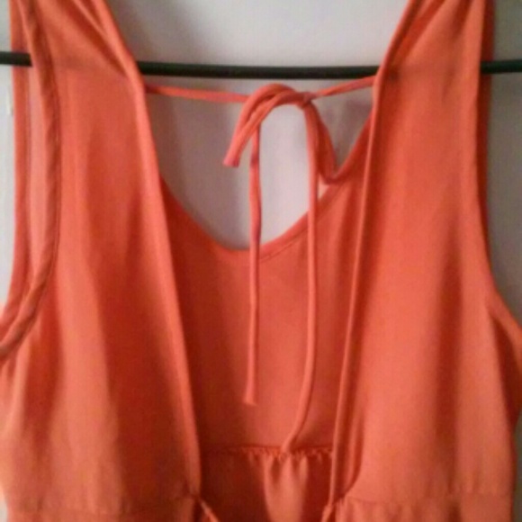 NWOT Sheer Orange/Pink Top - Picture 2 of 2