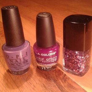 Purple nail polish trio