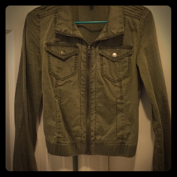 Nordstrom green moto military jacket