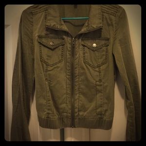 Nordstrom green moto military jacket