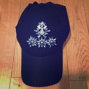 August Accessories Jeweled Baseball Cap