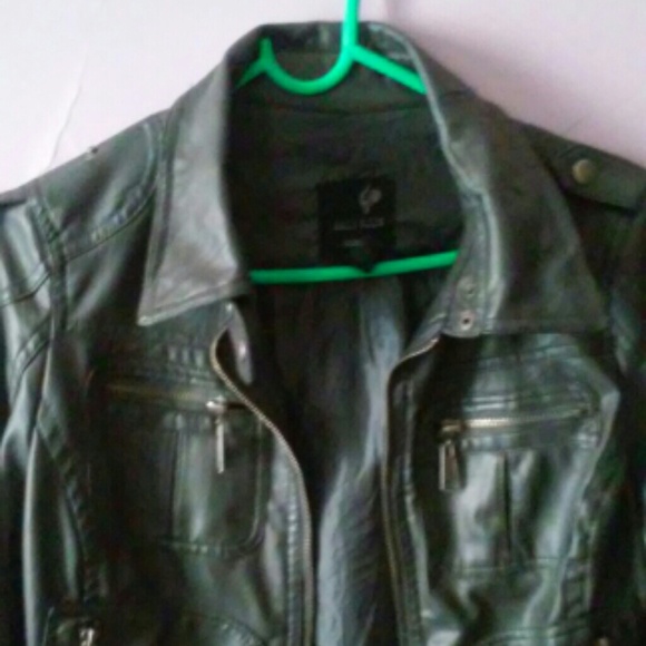 Dark Gray Leather Moto Jacket NWOT - Picture 3 of 4