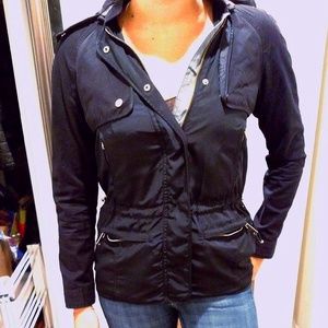 Zara Navy Hooded Jacket Sz M
