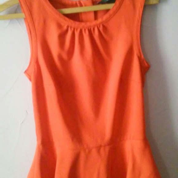Orange Peplum Mini Dress - Picture 3 of 3