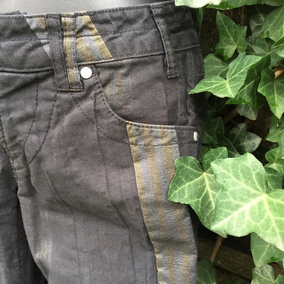Poleci Pinstriped Metallic Skinny pants Size 2 - Picture 4 of 4