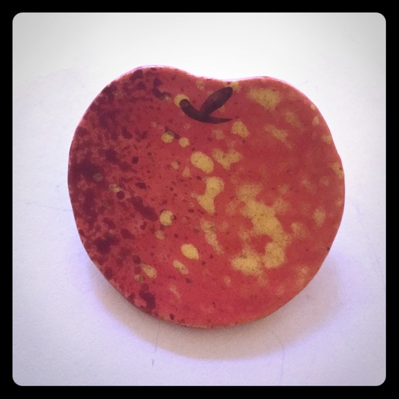 Vintage Plastic Orange Tie Dye Pin