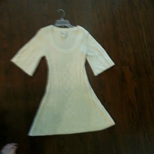 Cute cream sweater dress by Pink Rose.