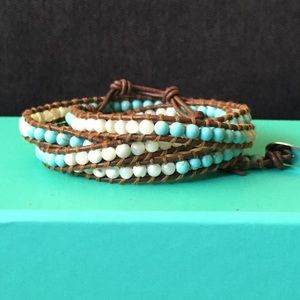 *RESERVED* Mother of Pearl & Turquoise wrap