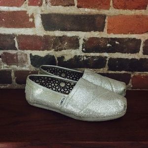 Silver Glitter Toms