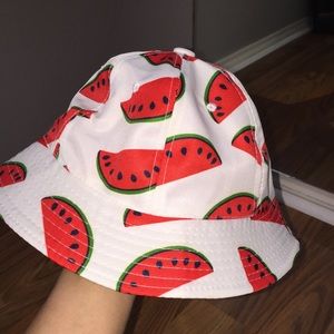 Watermelon bucket hat, only worn once