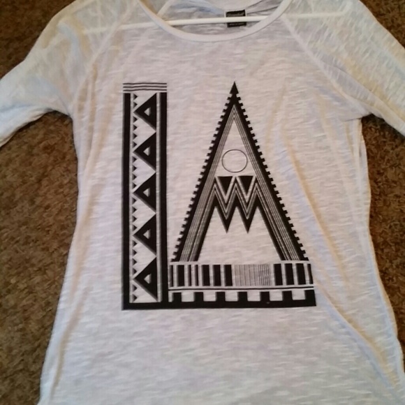 LA Long sleeve shirt white and sher