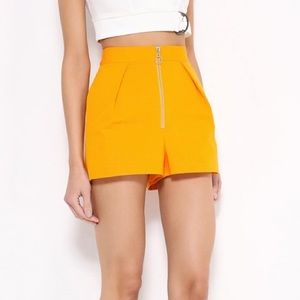 Topshop High-Waisted Zip Shorts