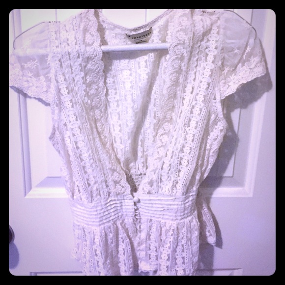 White lace over shirt