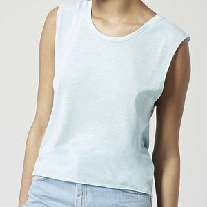 Topshop Sleeveless Distressed Tank Top