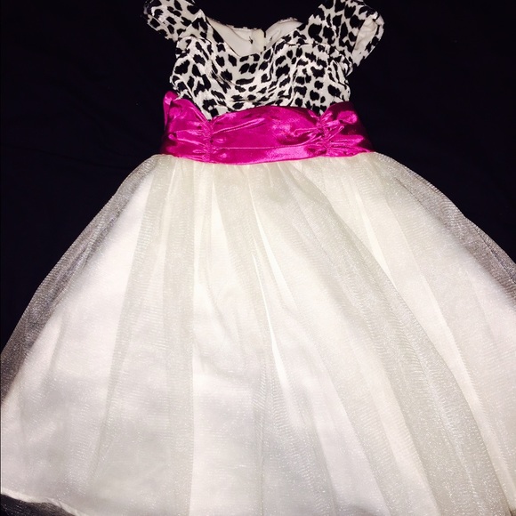 Hot pink and leopard dress