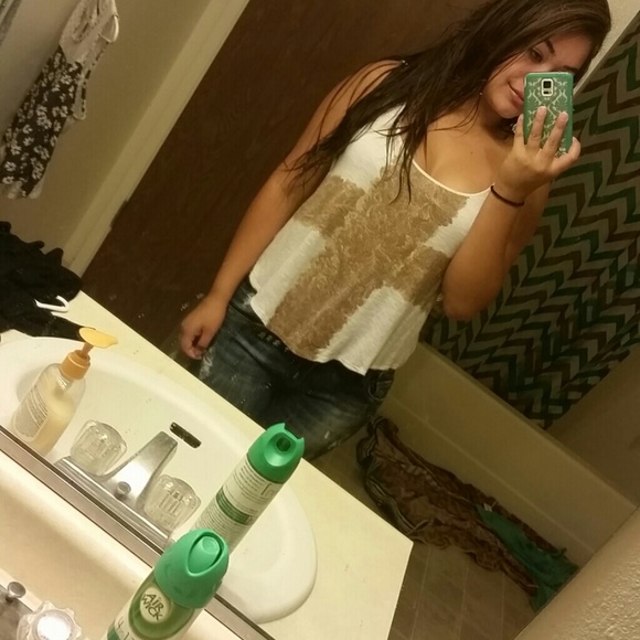 Brown Cross Tank Top