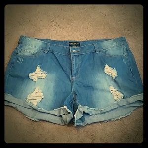 Torn style shorts