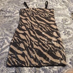 Forever 21 Long Animal Print Sequined Tank Top