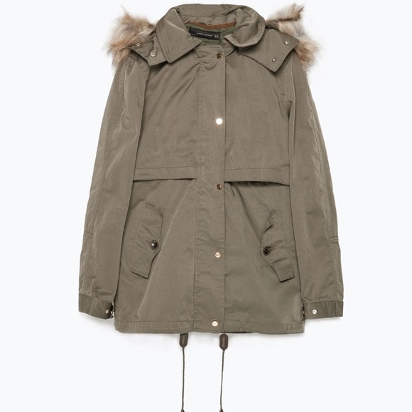 Zara parka with faux fur hood - Picture 2 of 4