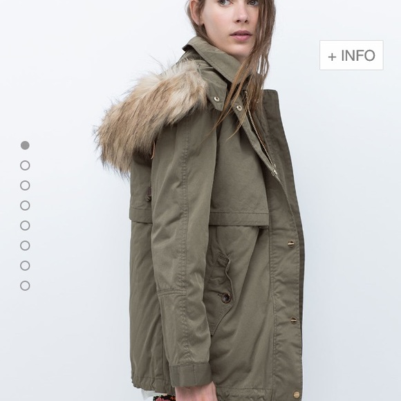 Zara parka with faux fur hood - Picture 3 of 3