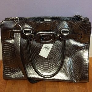 Authentic Michael Kors Large Hamilton Nickel Tote