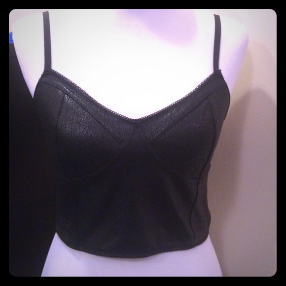 Express Faux Leather Bralette