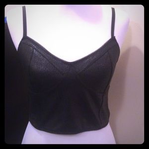 Express Faux Leather Bralette
