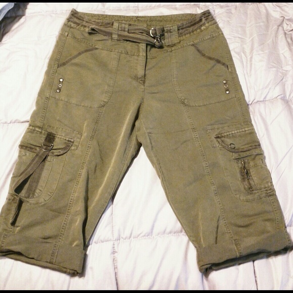 OD Green Sandro Multi Pocket Capri Pants Size 4