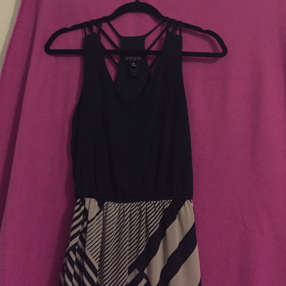 Navy & beige maxi dress