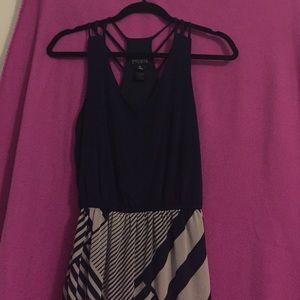 Navy & beige maxi dress