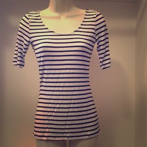 Cute French, black and white striped shirt.