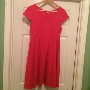 Red flare dress