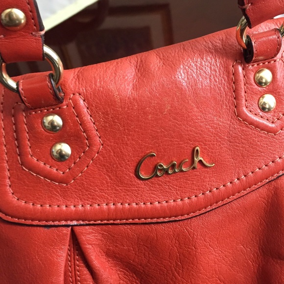 Red Leather Coach Purse - Picture 3 of 4