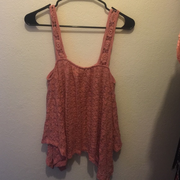 Adorable Pink Floral Crochet Flowy Top