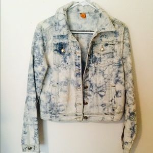 Acid wash denim jacket