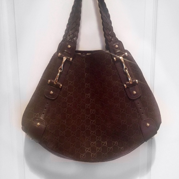 Gucci Brown Suede Handbag