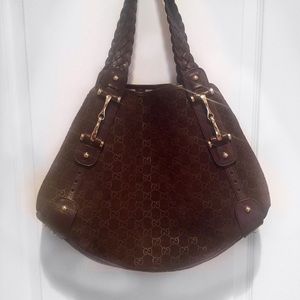 Gucci Brown Suede Handbag