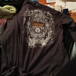 Steelers long sleeve grey top