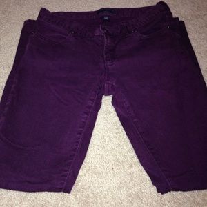 Maroon skinny fit pants from Banana Republic
