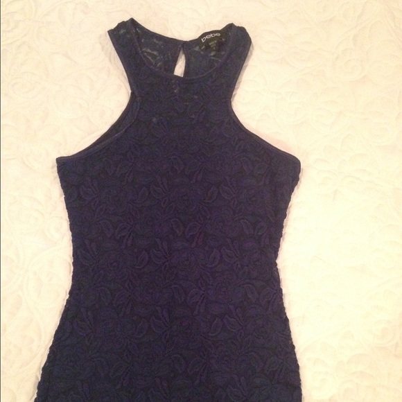 Bebe navy lace top small
