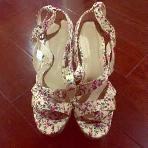 Forever 21 Pink Floral Wedges